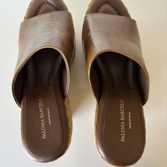 Paloma Barcelo Sz 39/8.5 Woven Wedge Heel Platform Sandal Espadrilles Ritmo Jute - Picture 6 of 7